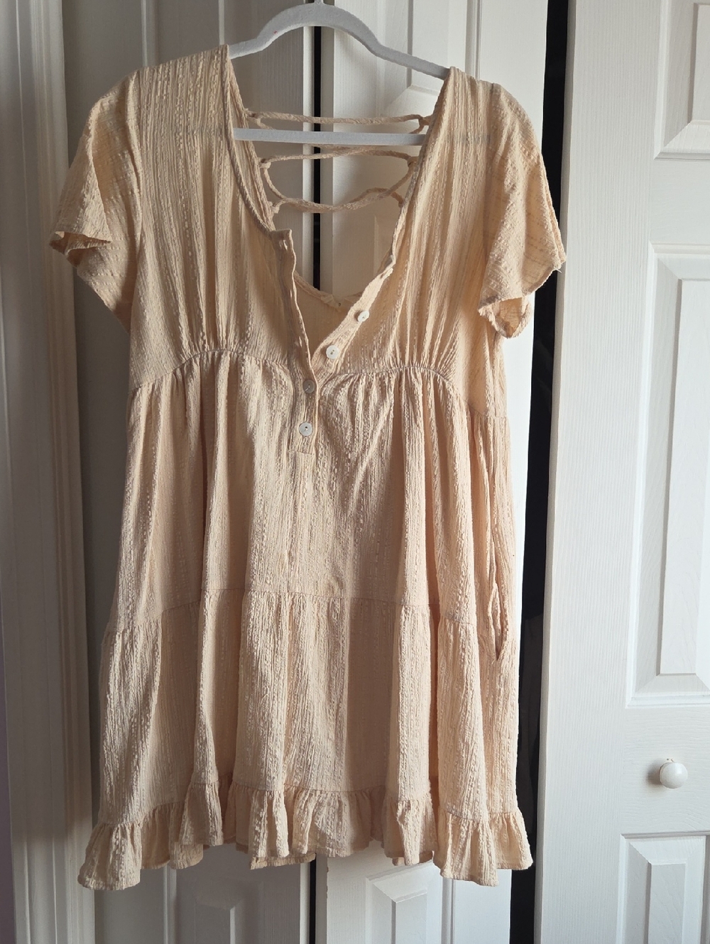 Promesa  Soft Peach Button-Front Dress